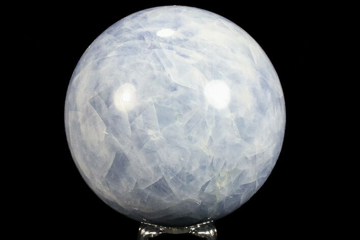 Polished Blue Calcite Sphere - Madagascar #74445